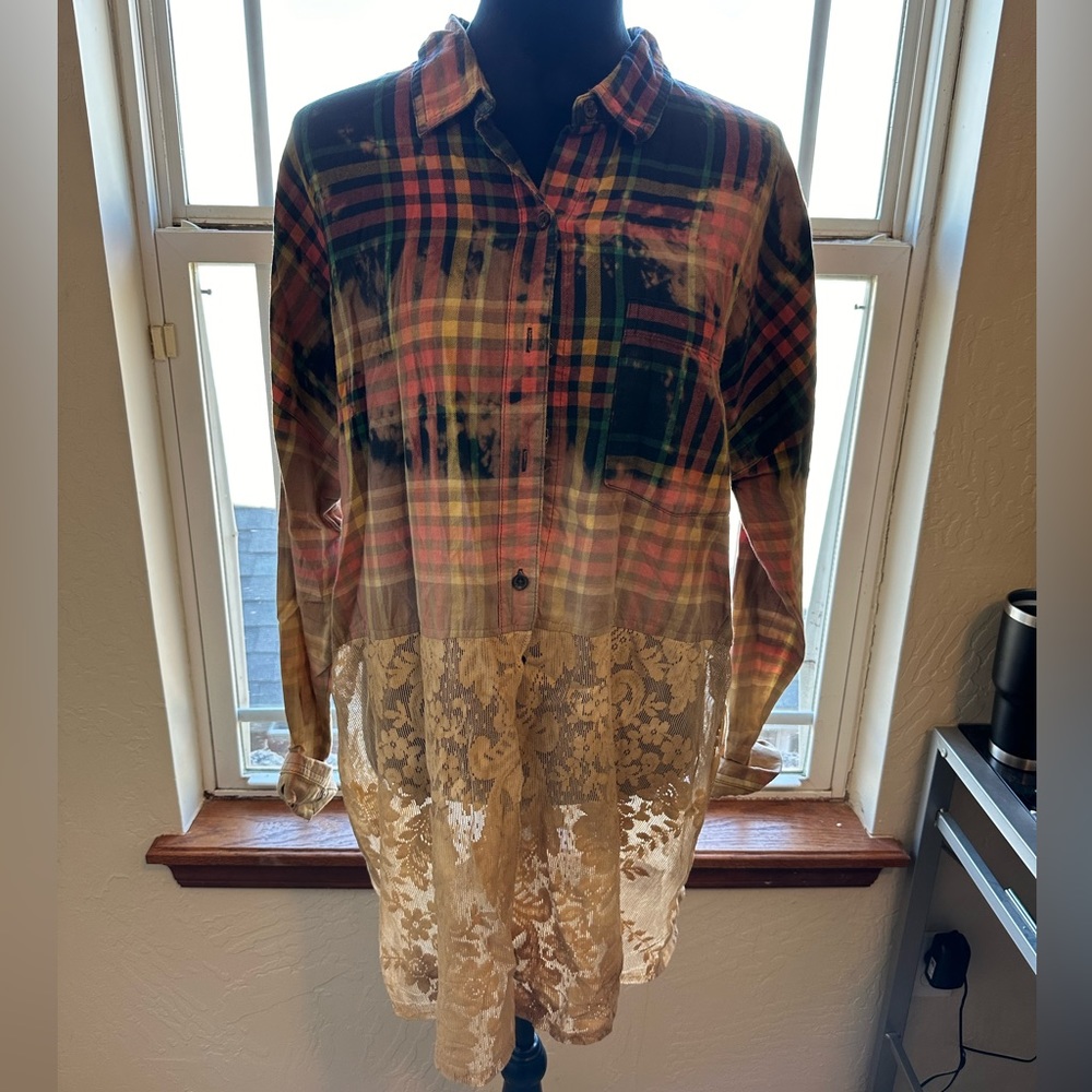 Custom Boutique Flash and Trash Floral, Flannel Shirt